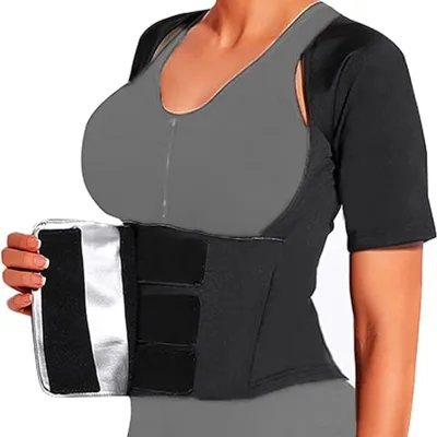 Women Sweat Suit Sauna Weight Loss Fat Workout Exercise Waist Trainer Sauna Suit Compression Shirt
