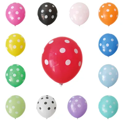 Logo Custom Advertising 12 Inch Balloon Polka Dot Printed Latex Balloon for Wedding Birthday Party Festival Decorations