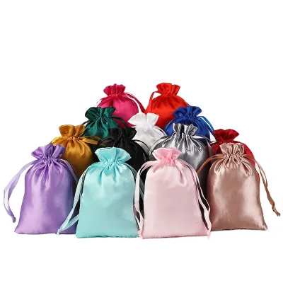 Satin Cloth Jewelry & Wig Storage Bag with Dustproof Girdle Custom Logo Screen Printed Model SDD-DZ6