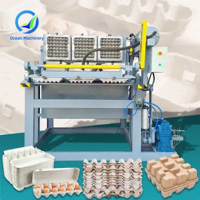 OCEAN Waste Paper Pulp Molding Seeding Tray Machine Rotary Mini Egg Tray Production Line Selling