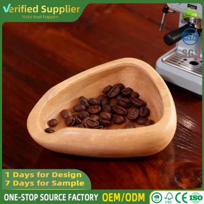 High-quality Durable Minimalist Solid Wood Coffee Dosing Bowl Funnel Tray for Professional Coffee Grinder and Home Espresso Bar
