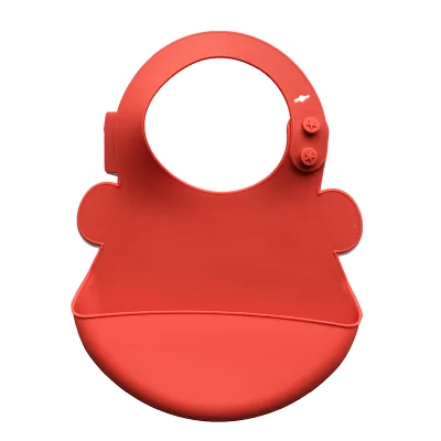 Eco Friendly Waterproof Silicone Baby Bib With Food Catcher