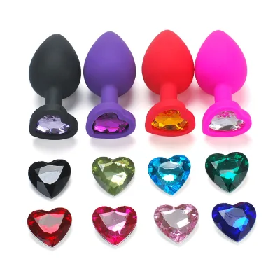 Silicone L M S Anal Plug Jewel Butt Plug Black Red Pink Purple Small Medium Anal Play for Women Sex Toys for Anal Masturbator