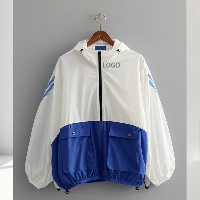 Must - have on International Site, Breathable Mens Light Blue Sun Blocking Coat with Utility Pockets, B2B Bulk Purchase
