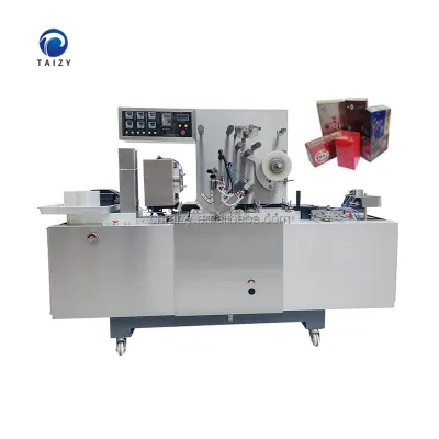 Perfume Box Cellophane Wrapping Machine Automatic Soap Condom Cosmetic Packing Perfume Box Packaging Cellophane Wrapping Machine