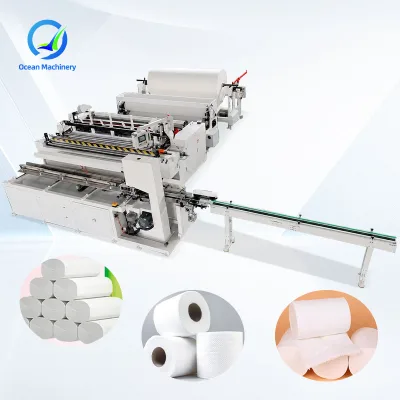 OCEAN Maquina Bobinadora De Hacer Papel Higienico Barata De Doble Hoja Toilet Roll Make Line