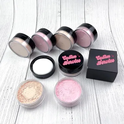 Vegan Loose Makeup Setting Powder Your Logo OEM Waterproof Banana Face Loose Powder With Puff and Mirror