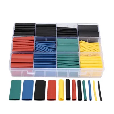 KUONGSHUN 530PCS Non-Flame Retardant Colorful Heat Shrink Tubing Insulation Polyolefin Cable Tube Kits for Charging & Data Wire