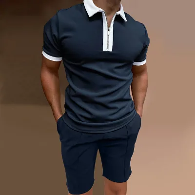 2022 Mens Shirts and Shorts Sets Polo t Shirt and Short Suit Zipper Polo t Shirt and Short Set