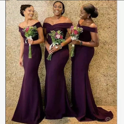 Evening Gown 2024 New Toasting Gown Long Dishtail Slim Line Shoulder Bridesmaid Dress