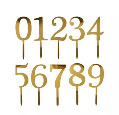 High Quality Cheap 0-9 Number Acrylic Numbers Cake Toppers for Happy Birthday Party Decoration Supplies
