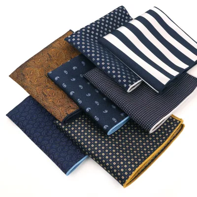 Wholesale New Design Men Business Professional Microfiber Pocket Square Leisure Polyester Jacquard Hankies