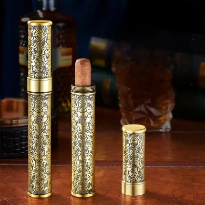 Stylish Cigar Case for One Portable & Crushproof Metal