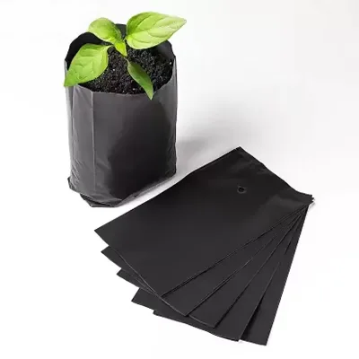 Jijid 17*25cm Seedling Bags Nursery Grow Bags For Plants Planting Garden Black Plastic Pot Poly Bag