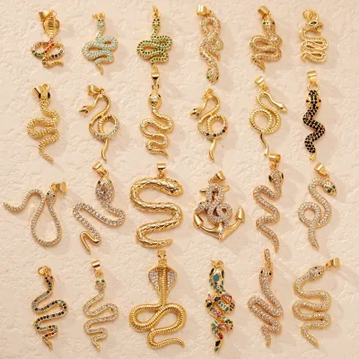 Fashion Jewelry Brass Pendant Charms Multi Cute Animal Dragon Snake for DIY Earrings Necklace Bracelet