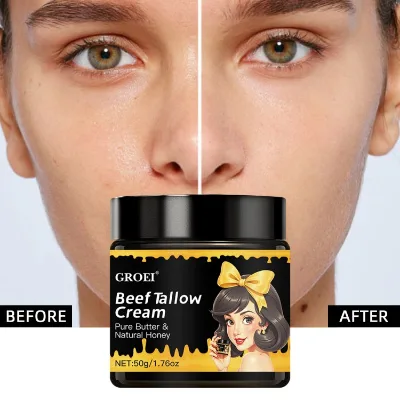 Natural Skincare OEM ODM Service Collagen Boosting Beef Tallow & Raw Honey Cream for Face Hands & Body