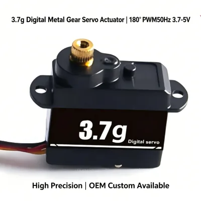 3.7g Digital Servo Motor Metal Gear High Precision 180° PWM 3.7-5V OEM Custom Actuator for Robot Arm Mini PTZ Camera Automation