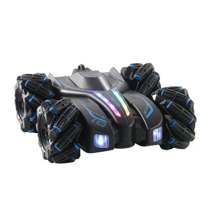 Four-Wheel Racing RC Car Toy for Children Double Spray Stunt Music & Gesture Induction Easy Assembly Features