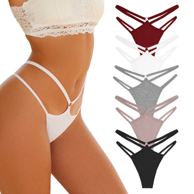 Finetoo Women Double Thin Strap Panties Ladies Briefs Lingerie Panty Underwear Female Bikini Lingerie Thongs Sexy Low Waist Thon
