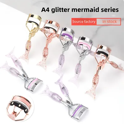 Private Label Built-in Comb Eyelash Curler Premium Mermaid Handle Bulk Wholesale for Makeup Beauty Tool Manufacturer Low Price