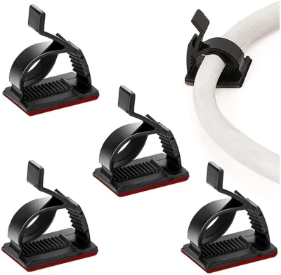 Manufacturer Custom High-Quality Low-Cost Nylon Wire Cable Clamp 3M Glue Black Adjustable Plastic Cable Clamps