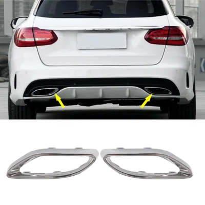 For Mercedes-Benz W205 W177 Tailpipe Cover E220 Exhaust Port Trim Frame 2058852221 2058852321