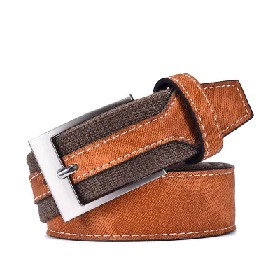 OEM ODM Factory Custom Logo Men's Canvas Splicing Belt Fashion Business