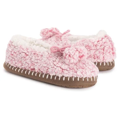High Quality Women's Lamb Wool Ballerina Slippers With Bow Knot Small Balls Quiet Floor Indoor House Slippers