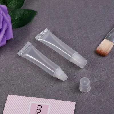 Wholesale Plastic Empty Lip Balm Squeeze Tubes with Screw & Angled Caps, Clear Frosted Cosmetic Packaging for 5ml 8ml 10ml 15ml