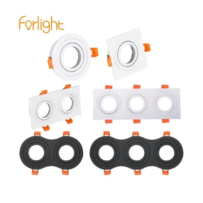 Adjustable square Gu10 Mr16 Fixture Ceiling IP44 Recessed Aluminum Gu10 Spot Light Down Light Frame Gu10 Camera Holder
