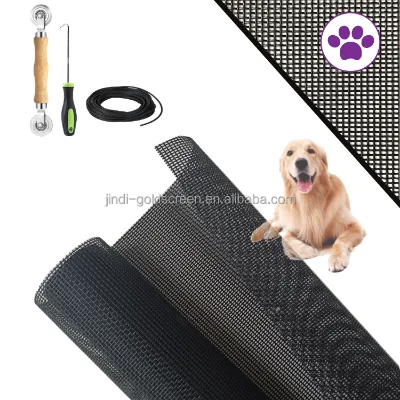 JINDI Family-friendly Fresh Airflow Black Polyester Pet Screen Gray Pet Screen Mesh