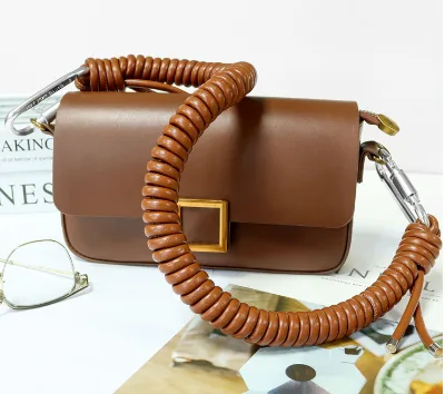 Handmade New Luxury CustomPU Leather Braid Rope 5mm  6mm Shoulder Crossbody Bag Strap for Crossbody Bags Rope Bag Strap