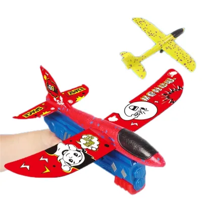 Popular EVA Aircraft Launcher Glider Flight Flying Foam Airplane Shoot Gun Toys Children Catapult Plane Launcher Toy