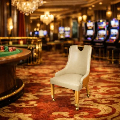 High Quality Casino Chair with Armrests and Swivel Wheels Professional Seating for Baccarat Rooms Bars and Hotels
