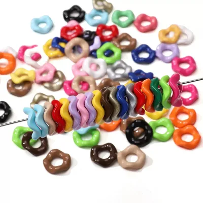 European Large Hole Acrylic Beads 15mm Wave Spacer Beads Durable Craft Beads for DIY Charms Bracelet Jewelry Pen Making
