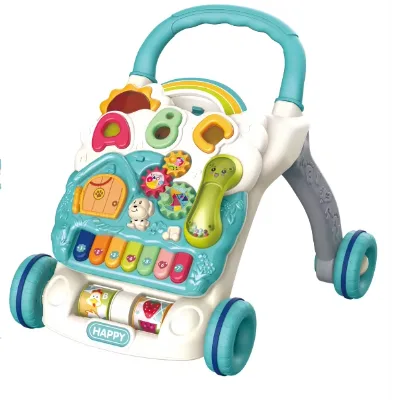 Multi-Coloured Baby Walker Trolley Sit-to-Stand Walker Kid Early Learning Education Science Toddler
