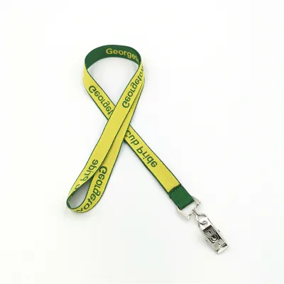 High Quality Personalized Polyester Jacquard Neck Strap Detachable logo Silk Woven Embroidered Lanyard with Keychain