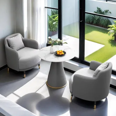 Commercial-Grade Conference Sofa Set with Table, Fire-Resistant Seating for Hotel Lobby/Sales Office