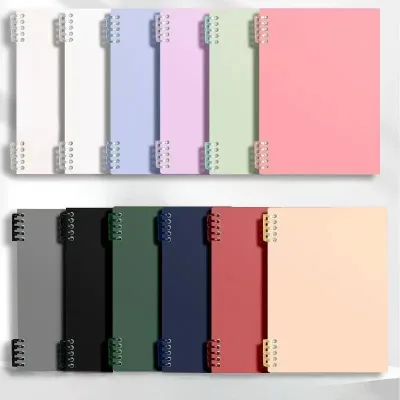 OEM Custom Detachable Plastic Coil Binder Notebook Macaron Color Hard Cover Replaceable Inner Pages Student Office Notepad