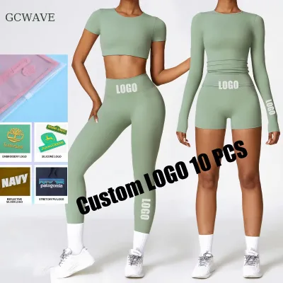 GCWAVE Sportswear Manufacturer Gym Fitness Sets Wholesale Gym Training Clothes Yoga Fitness Sports Shorts Workout Leggings