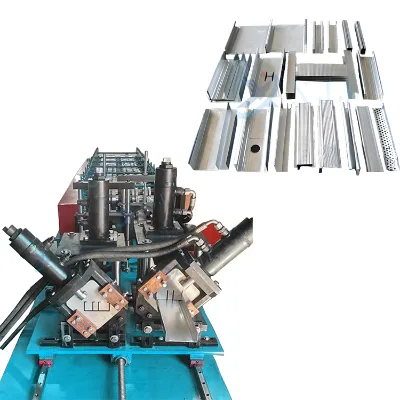 XJJ 2024 Double Machine in One Keel groove Roll Forming Machine c U Two Profile Light Keel Roll Forming Machine