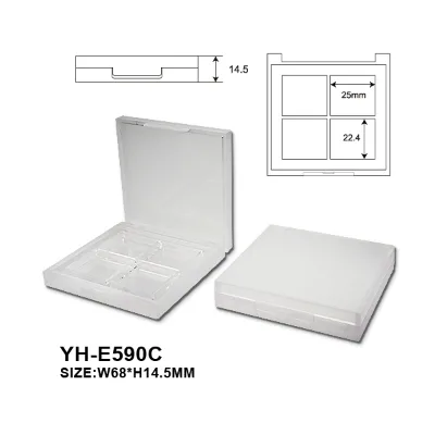 Transparent 4 colors pan custom eyeshadow palette packaging transparent black  4 pans