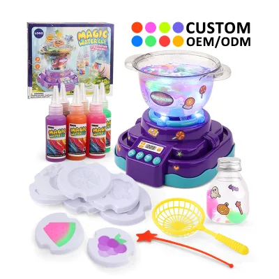 Zhorya Water Squishy Maker Set Aqua Fairy Water Gel Kids Diy Magic Water Elf Toy Kit with 6 Gels 8 Molds