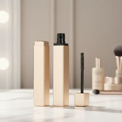 Empty 10ml Aluminum Light Gold Customized Color Brow Mascara square Tube Packaging Container Bottle