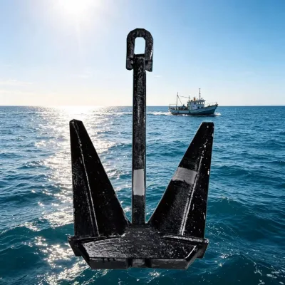 HBHUAXIANG Nautical N-type Boer Poole Marine Anchor Model 010 Large-Scale Design 1001-6000kg for Replacement/Repair