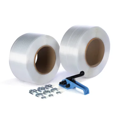 JS40 White High Quality 480KG Recyclable Customized Manual Polyester Strapping Band for Packaging