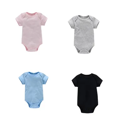 Cotton Newborn Baby Soft Knitted Short Sleeve Bodysuit Cotton Babies Clothes for Boys and Girls 1-12 Months for Babies