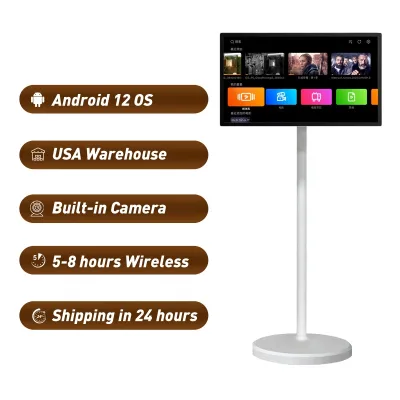 Cheapest Tv 21.5 Inch IPTV Smart TV Led Big Screen Touch Rollable Portable Tv bluetooth Advertising Television Outdoor