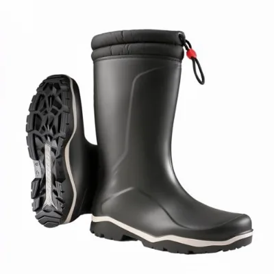 Men Calf High Winter Safety Insulated Fashion Thermal Boots Black Waterproof Chemical Resistant PVC Wellies Shoes
