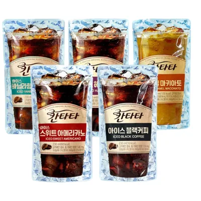Korean Drinks Wholesale Imported Zero Exotic Drink Coffee Lotte Canttata Coffee Drinks Various Flavors Bagged 230ml